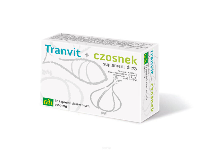 Tranvit + czosnek 1300 mg 80 kaps.