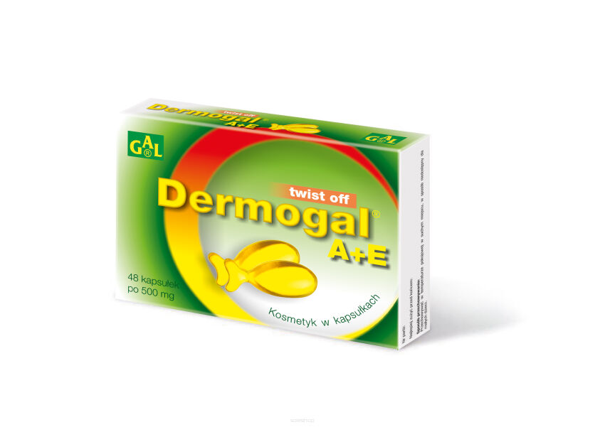 Dermogal A+E 500 mg 48 kaps. LEKKO USZKODZONE OPAKOWANIE